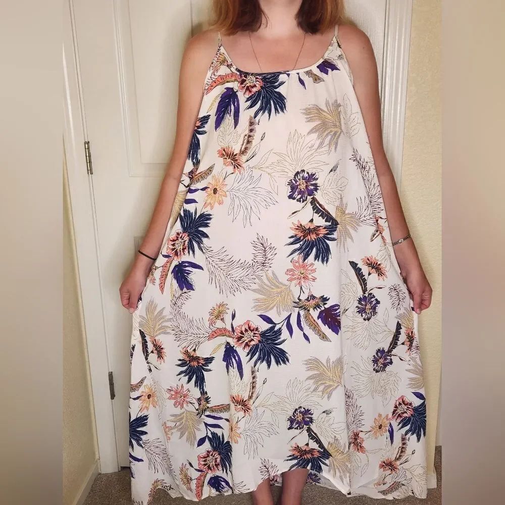 NWT Lovestitch One Size Slvless Floral Print Up/ Down Women's Maxi Dress